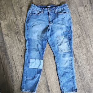 Martha Stewart Blue Patchwork Jeans Size 10p Women